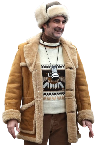 Jay Duplass I Play Rocky Suede Shearling Leather Jacket - Image 4